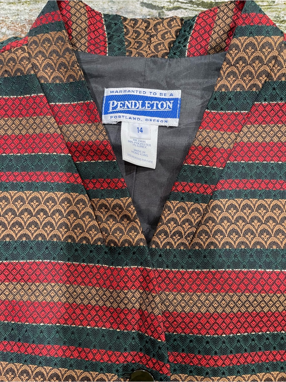 Pendleton Striped Patterned Vest - Picture 2 of 5